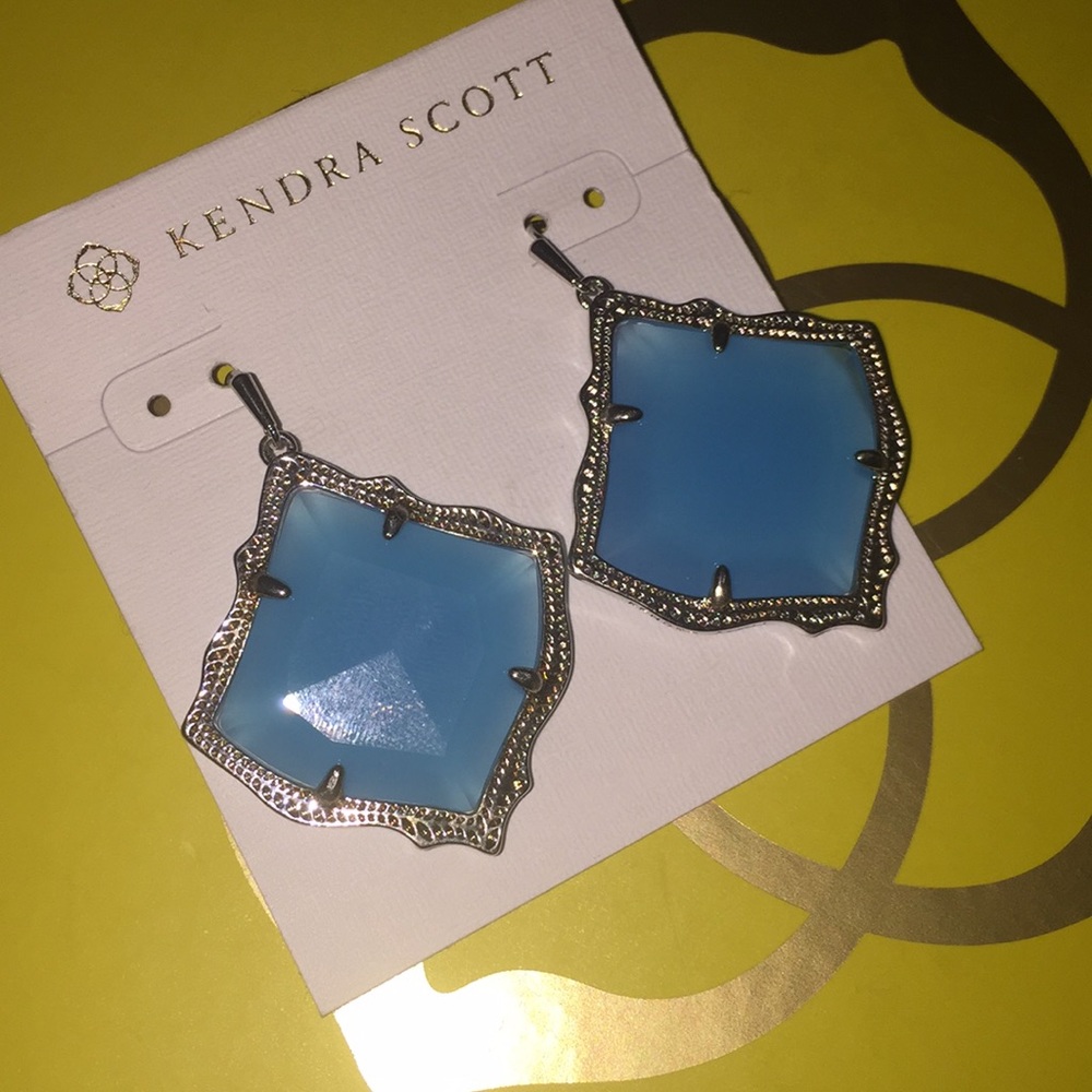 Kendra Scott Kirsten Drop Aqua Chaldoney NWT